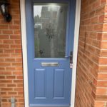 Composite door  in bespoke colour and glass - Carlton