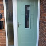 Composite Endurance "Alto" door in chartwell green with virtue glass