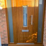 Composite Endurance door, "Alto" door in golden oak