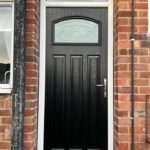 Composite door in black with simplicity zinc glass - Southwell