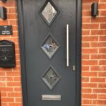 Composite door in anthrcite grey with abstract glass - Tollerton